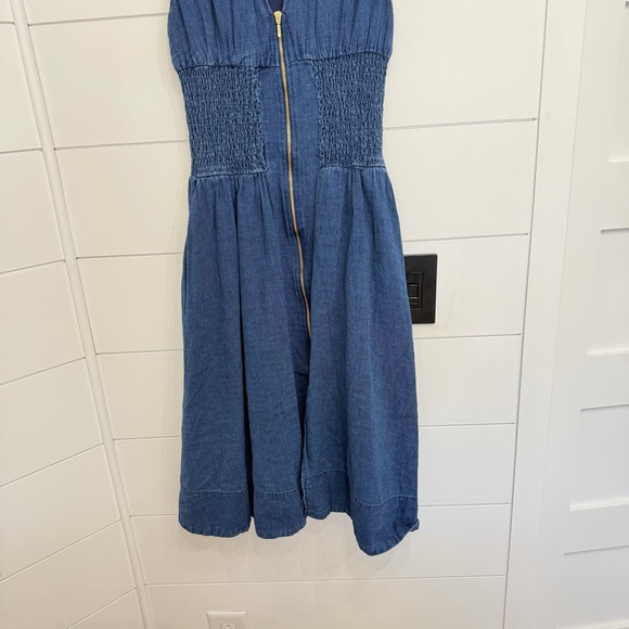 Anthropologie Maeve Cap-Sleeve V-Neck Smocked Midi Dress Size XSP 36221 - Picture 8 of 13